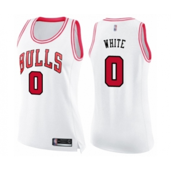 Women's Chicago Bulls #0 Coby White Swingman White Pink Fashion Basketball Jersey - Ujersey