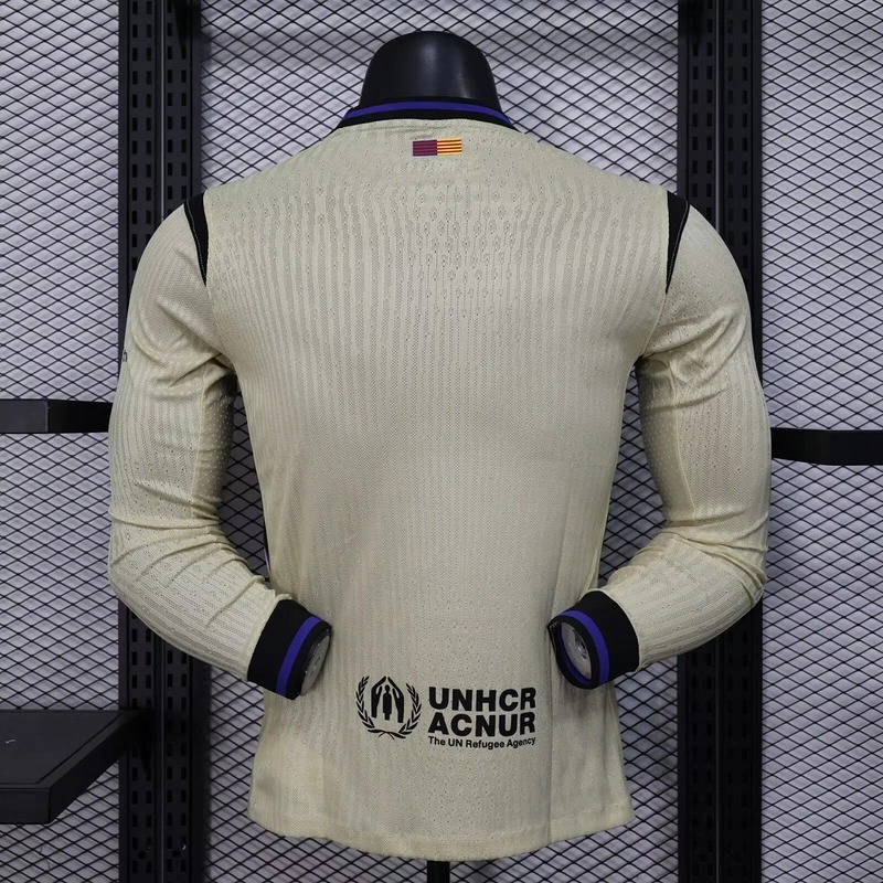 Soccer Jersey Barcelona Away Long Sleeve Shirt 2025/26