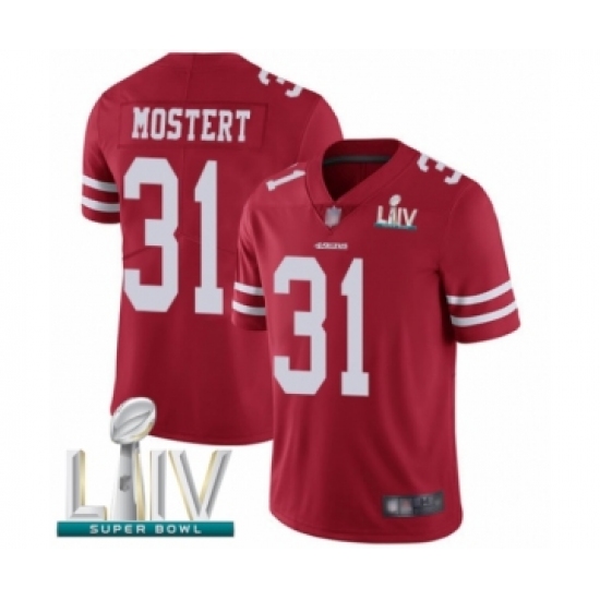 Youth San Francisco 49ers #31 Raheem Mostert Red Team Color Vapor Untouchable Limited Player Super Bowl LIV Bound Football Jersey - Ujersey