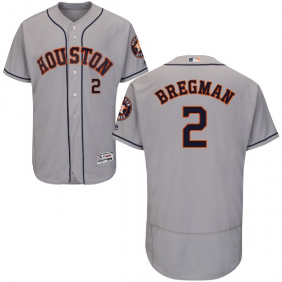 Men's Majestic Houston Astros #2 Alex Bregman Grey Flexbase Authentic Collection MLB Jersey - Ujersey