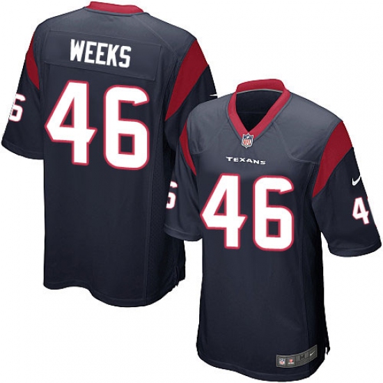 Men's Nike Houston Texans #46 Jon Weeks Game Navy Blue Team Color NFL Jersey - Ujersey