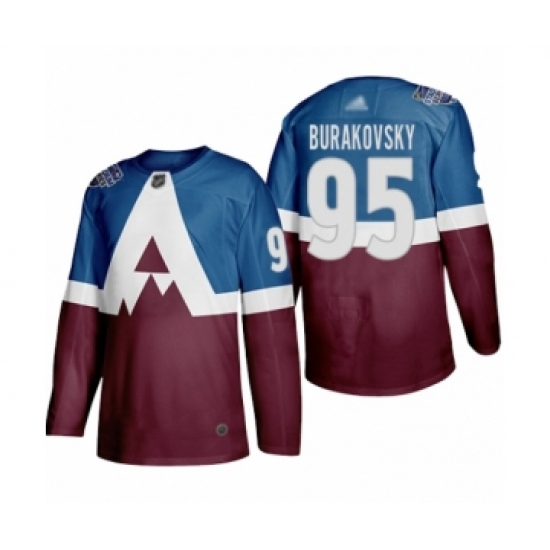 Men's Colorado Avalanche #95 Andre Burakovsky Authentic Burgundy  Blue 2020 Stadium Series Hockey Jersey - Ujersey