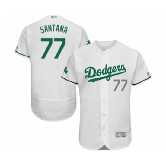 Men's Los Angeles Dodgers #77 Dennis Santana White Celtic Flexbase Authentic Collection Baseball Player Jersey