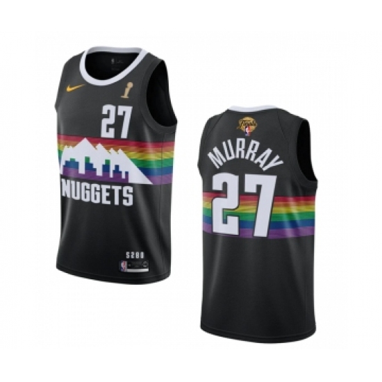 Men's Denver Nuggets #27 Jamal Murray Black 2023 Finals Champions City Edition Stitched Basketball Jersey - Ujersey