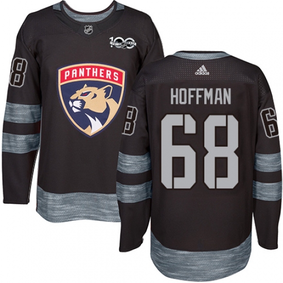 Men's Adidas Florida Panthers #68 Mike Hoffman Authentic Black 1917-2017 100th Anniversary NHL Jersey - Ujersey