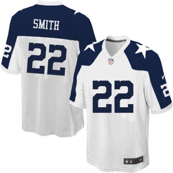 Men's Nike Dallas Cowboys #22 Emmitt Smith Game White Throwback Alternate NFL Jersey - Ujersey