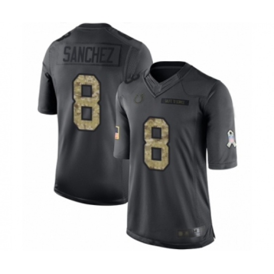 Men's Indianapolis Colts #8 Rigoberto Sanchez Limited Black 2016 Salute to Service Football Jersey - Ujersey