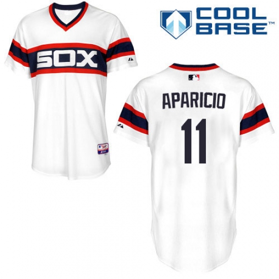 Men's Majestic Chicago White Sox #11 Luis Aparicio Replica White 2013 Alternate Home Cool Base MLB Jersey - Ujersey