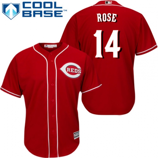 Youth Majestic Cincinnati Reds #14 Pete Rose Authentic Red Alternate Cool Base MLB Jersey - Ujersey