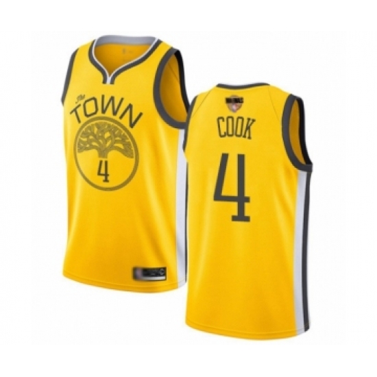 Women's Golden State Warriors #4 Quinn Cook Yellow Swingman 2019 Basketball Finals Bound Jersey - Earned Edition - Ujersey