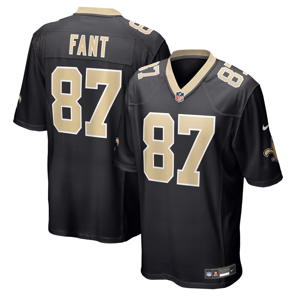 Men's New Orleans Saints Noah Fant Nike Black Team Game Jersey - Ujersey