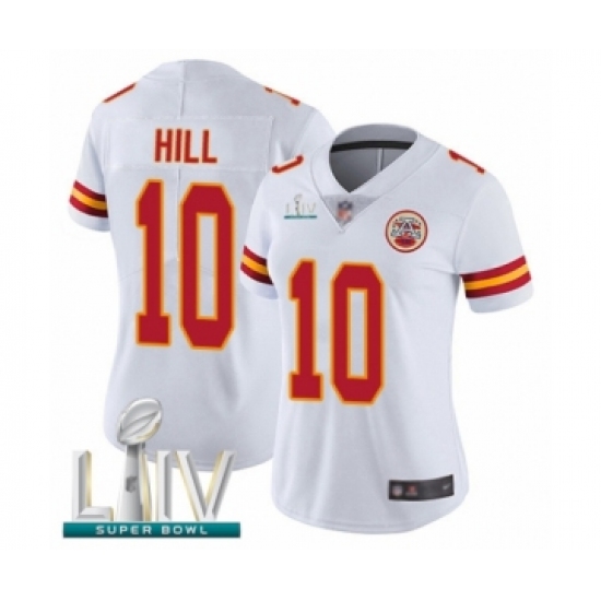 Women's Kansas City Chiefs #10 Tyreek Hill White Vapor Untouchable Limited Player Super Bowl LIV Bound Football Jersey - Ujersey