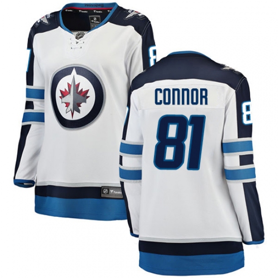 Women's Winnipeg Jets #81 Kyle Connor Fanatics Branded White Away Breakaway NHL Jersey - Ujersey