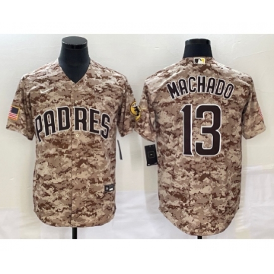 Men's San Diego Padres #13 Manny Machado Camo Cool Base Stitched Jersey