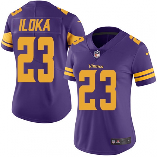 Women's Nike Minnesota Vikings #23 George Iloka Limited Purple Rush Vapor Untouchable NFL Jersey - Ujersey