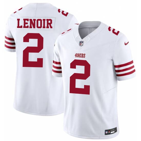 Women's San Francisco 49ers #2 Deommodore Lenoir White Nike Scarlet Limited Jersey - Ujersey