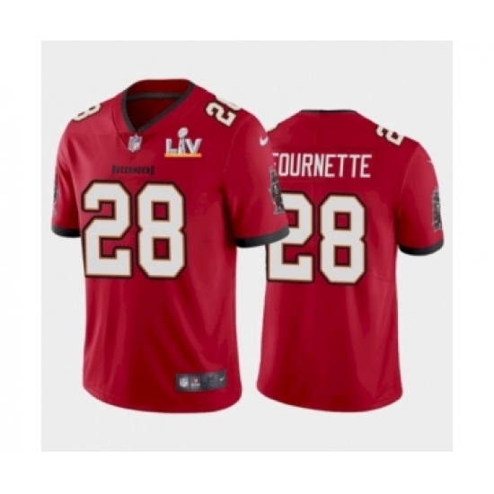 Men's Tampa Bay Buccaneers #28 Leonard Fournette Red Super Bowl LV Jersey - Ujersey
