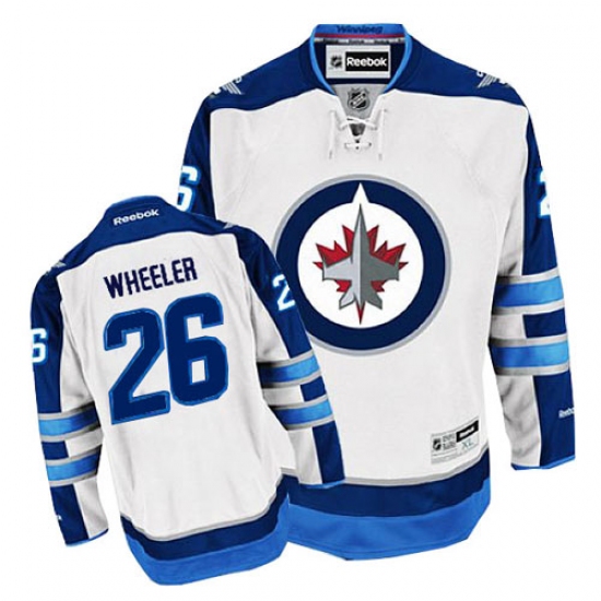 Youth Reebok Winnipeg Jets #26 Blake Wheeler Authentic White Away NHL Jersey - Ujersey