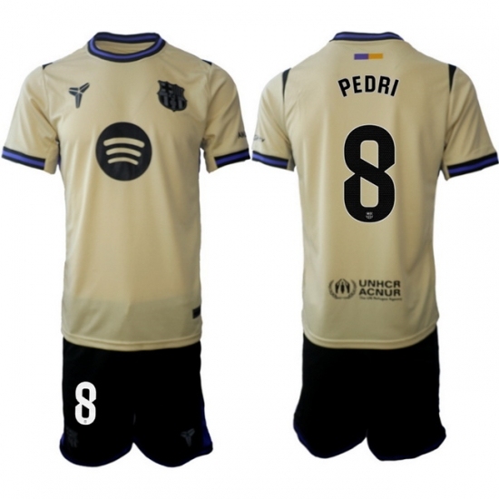 Men FC Barcelona 2026 Soccer Jerseys Beige #8 PEDRI