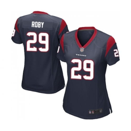 Women's Houston Texans #29 Bradley Roby Game Navy Blue Team Color Football Jersey - Ujersey