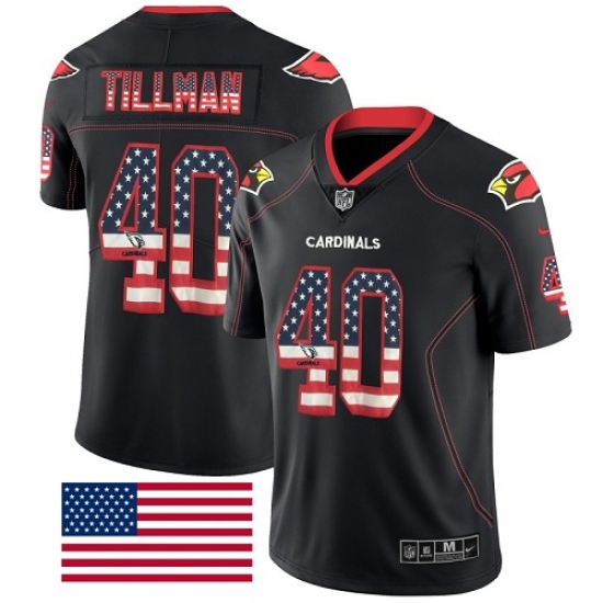 Men's Nike Arizona Cardinals #40 Pat Tillman Limited Black Rush USA Flag NFL Jersey - Ujersey