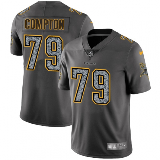 Men's Nike Minnesota Vikings #79 Tom Compton Gray Static Vapor Untouchable Limited NFL Jersey - Ujersey