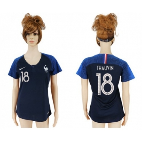 Women's France #18 Thauvin Home Soccer Country Jersey