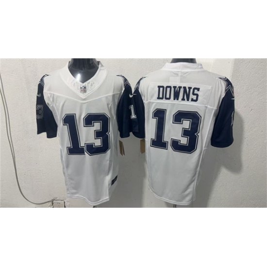 Men's Dallas Cowboys #13 Caleb Downs White 2026 F.U.S.E Vapor Untouchable Limited Football Stitched Jersey - Ujersey