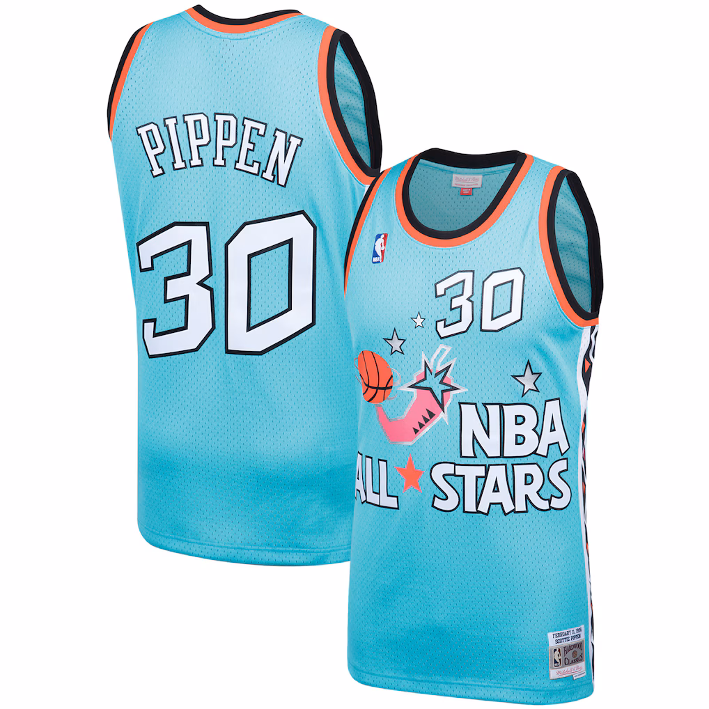 Men's Eastern Conference Scottie Pippen Mitchell & Ness Teal Hardwood Classics 1996 NBA All-Star Game Swingman Jersey - Ujersey