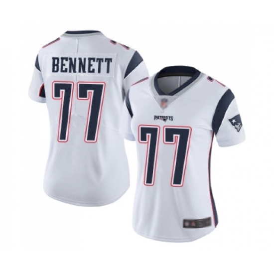 Women's New England Patriots #77 Michael Bennett White Vapor Untouchable Limited Player Football Jersey - Ujersey