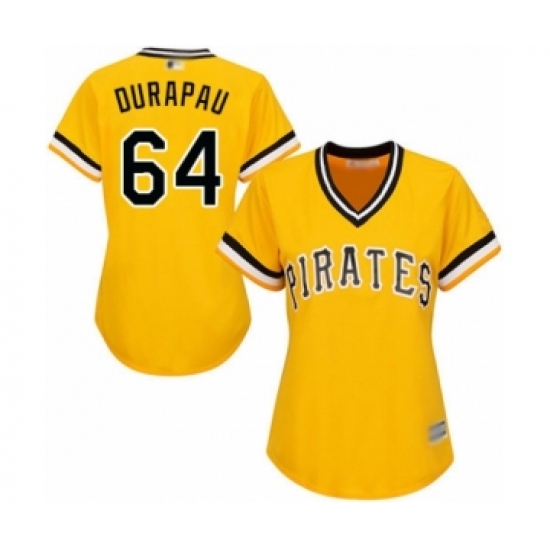 Women's Pittsburgh Pirates #64 Montana DuRapau Authentic Gold Alternate Cool Base Baseball Player Jersey - Ujersey