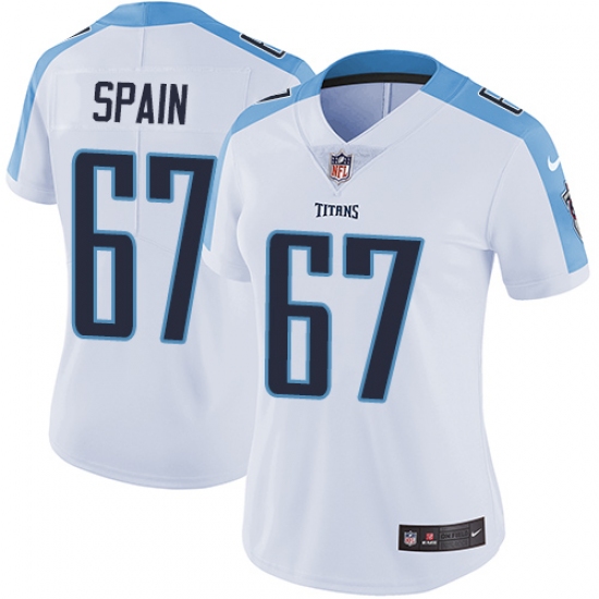 Women's Nike Tennessee Titans #67 Quinton Spain Elite White NFL Jersey - Ujersey