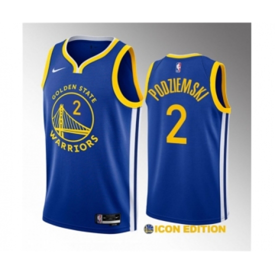 Men's Golden State Warriors #2 Brandin Podziemski Royal 2023 Draft Icon Edition Swingman Stitched Basketball Jersey - Ujersey