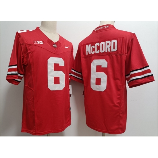 Men's Nike Ohio State Buckeyes #6 Kyle McCord Red College Football Jersey - Ujersey
