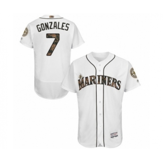 Men's Seattle Mariners #7 Marco Gonzales Authentic White 2016 Memorial Day Fashion Flex Base Baseball Player Jersey - Ujersey