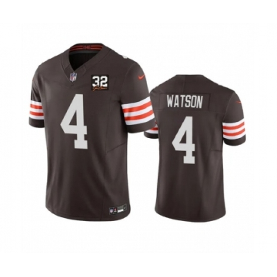 Men's Nike Cleveland Browns #4 Deshaun Watson Brown 2023 F.U.S.E. Jim Brown Memorial Vapor Untouchable Limited Football Stitched Jersey - Ujersey