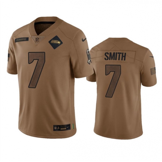 Men's Seattle Seahawks #7 Geno Smith 2023 Brown Salute To Service Limited Football Stitched Jersey - Ujersey