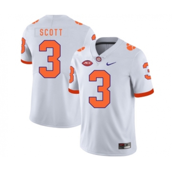Clemson Tigers 3 Artavis Scott White Nike College Football Jersey - Ujersey