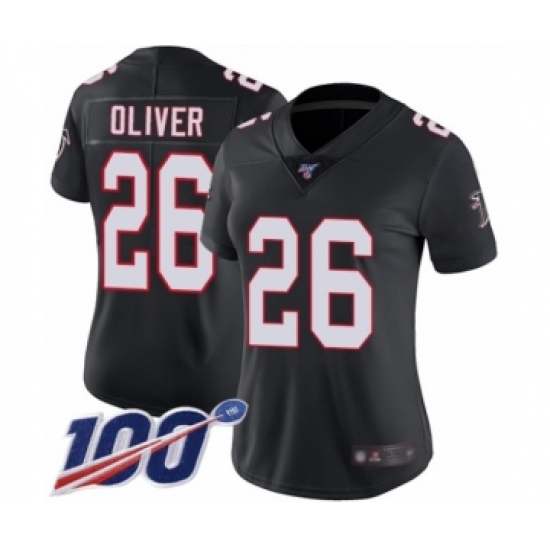 Women's Atlanta Falcons #26 Isaiah Oliver Black Alternate Vapor Untouchable Limited Player 100th Season Football Jersey - Ujersey