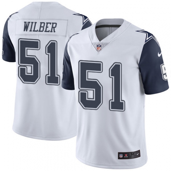 Youth Nike Dallas Cowboys #51 Kyle Wilber Limited White Rush Vapor Untouchable NFL Jersey - Ujersey