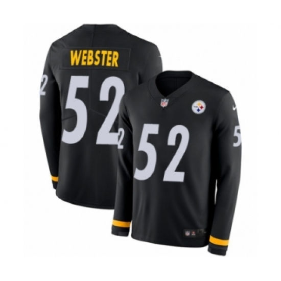 Youth Nike Pittsburgh Steelers #52 Mike Webster Limited Black Therma Long Sleeve NFL Jersey - Ujersey