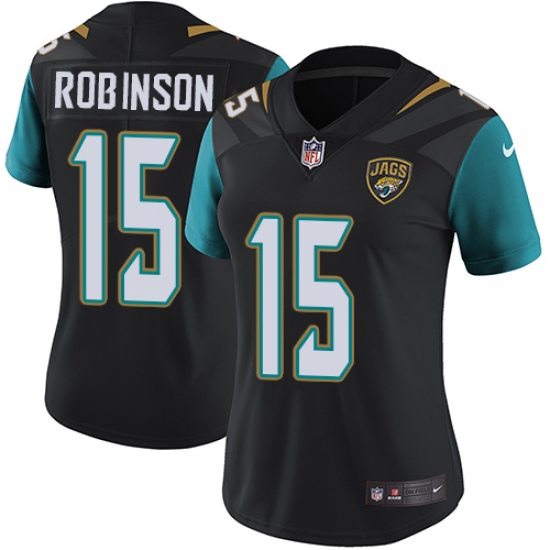 Women's Nike Jacksonville Jaguars #15 Allen Robinson Black Alternate Vapor Untouchable Limited Player NFL Jersey - Ujersey