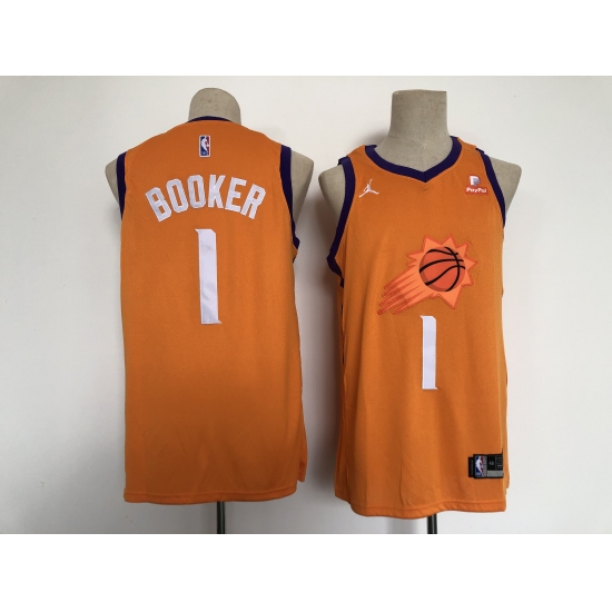 Men's Phoenix Suns #1 Devin Booker Swingman Orange Basketball Jersey - Ujersey