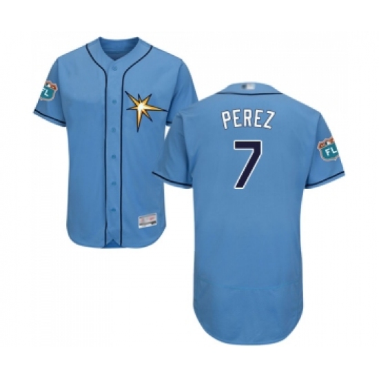Men's Tampa Bay Rays #7 Michael Perez Columbia Alternate Flex Base Authentic Collection Baseball Jersey - Ujersey