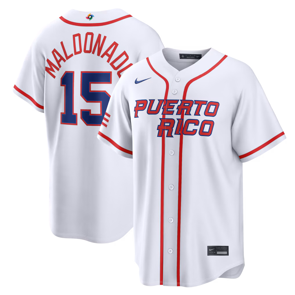 Men's Puerto Rico Baseball Martín Maldonado Nike White 2026 World Baseball Classic Home Stadium Jersey - ujerseystore