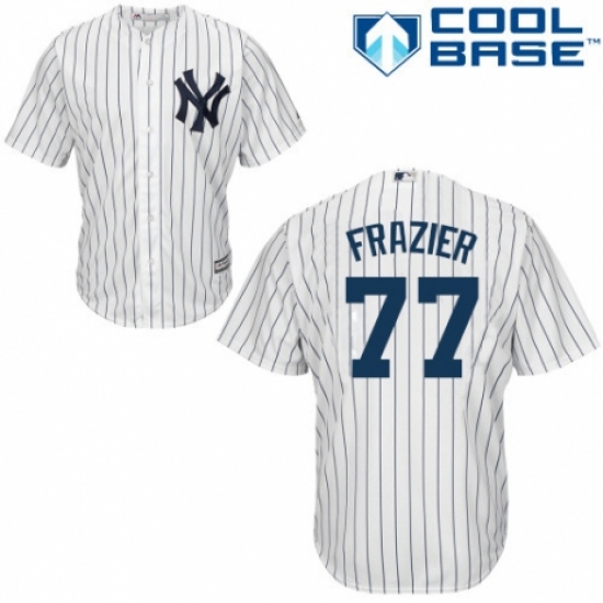 Men's Majestic New York Yankees #77 Clint Frazier Replica White Home MLB Jersey - Ujersey