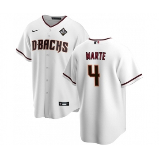 Men's Arizona Diamondbacks #4 Ketel Marte White 2023 World Series Cool Base Stitched Baseball Jersey - Ujersey