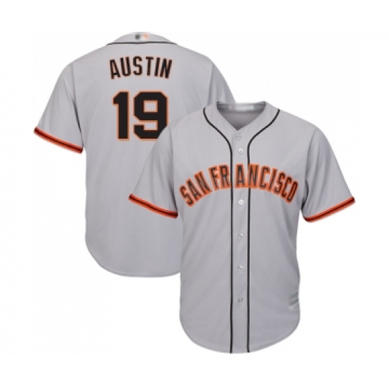 Youth San Francisco Giants #19 Tyler Austin Replica Grey Road Cool Base Baseball Jersey