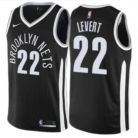 Men's Nike Brooklyn Nets #22 Caris LeVert Authentic Black NBA Jersey - City Edition - Ujersey