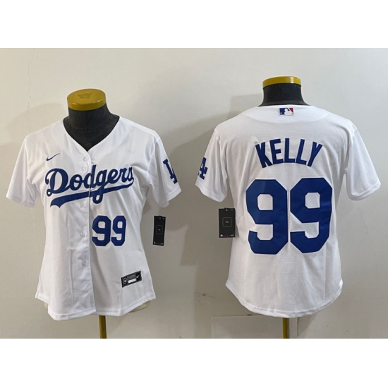 Women's Los Angeles Dodgers #99 Joe Kelly Number White Stitched Cool Base Nike Jerseys - Ujersey